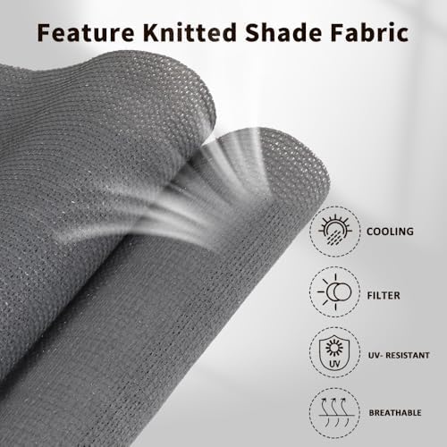 SMONTER Outdoor Sunshade Roller Shade 8'W x 8'H, Exterior Cordless Roll Up - Image 3