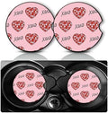 2Pack Pink Heart XOXO Car Cup Holder Coaster Neoprene Car Coasters by YGQZYYQ