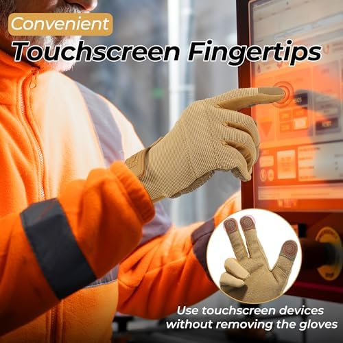 HANDLANDY Work Gloves for Men & Women, Utility Mechanic Working Gloves Touch - Image 4