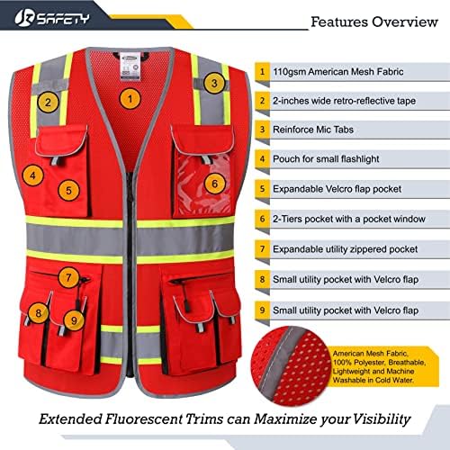 JKSafety Safety Vest for Men Women - Image 3