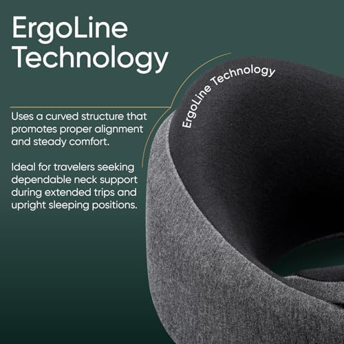 Proglobe Luxe Travel Neck Support Pillow, 100% Memory Foam, Ash Black - Image 3