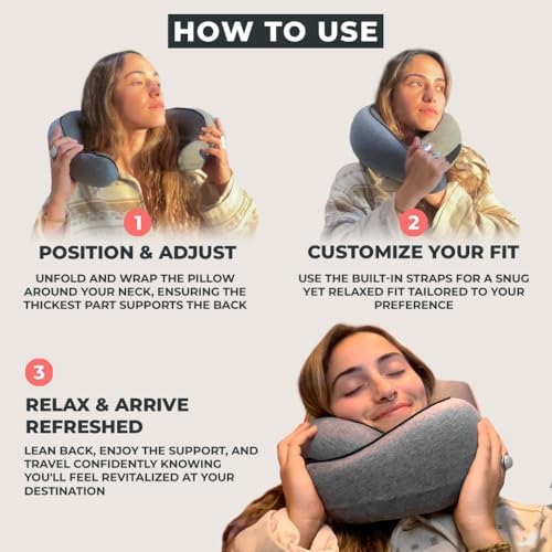 FlyHugz® Neck Travel Pillow Memory Foam Neck Pillow - Image 3