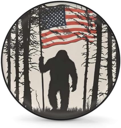 Rv Spare Tire Cover Wheel Bigfoot Forest Flag Tire Covers Wheel Protectors by FengQuGou