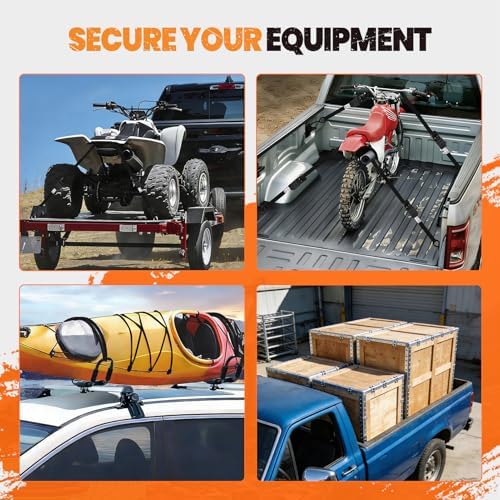 1" x12FT Black Ratchet Straps for Truck & Cargo - Image 7