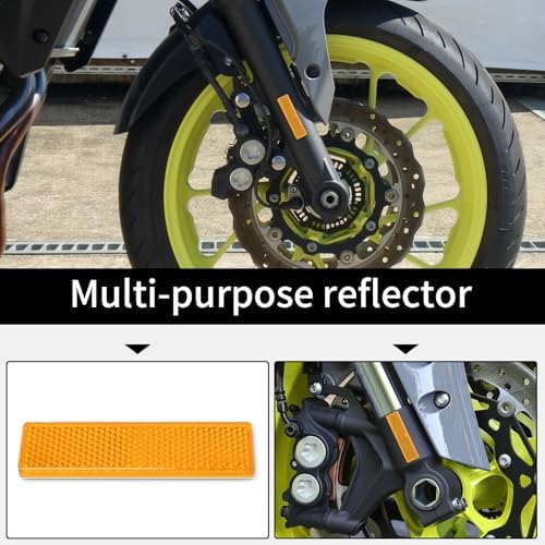 10 Pack Orange Reflectors Self-Adhesive Rectangular, Quick Mount - Image 6
