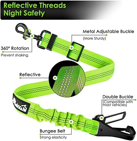 SlowTon Dog Car Seat Belt, 3 in 1 Latch Bar Attachment Dog Safety Seatbelt - Image 5