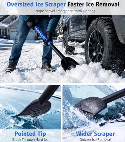 45" Car Snow Brush & Ice Scraper, Extendable Snow Removal - Image 4
