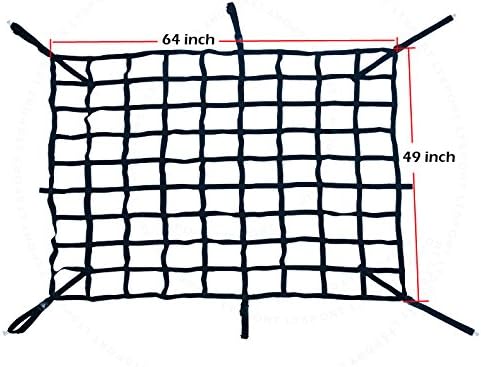 6.5ft Cargo Net for Pickup Truck Bed 64"x49" Adjustable Cross Strap Competiable - Image 2