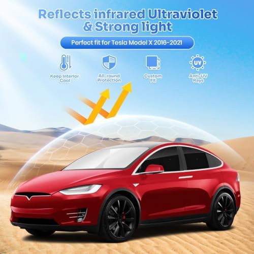 Canvcle Upgraded Window Shades for 2016-2021 Tesla Model X Accessories - Image 2