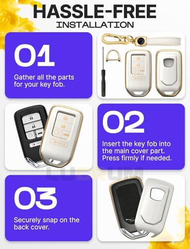 Lucrum Compatible with Honda Key Fob Cover & Keychain - Image 6