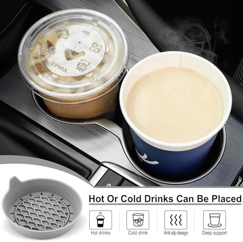 SINGARO Car Cup Holder Coaster, Silicone Cup Holder Insert, Universal Non-Slip - Image 2