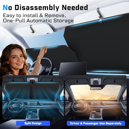 KUST Upgraded 2 Pack Retractable Automotive Sunshade Car Window Sunshades - Image 3