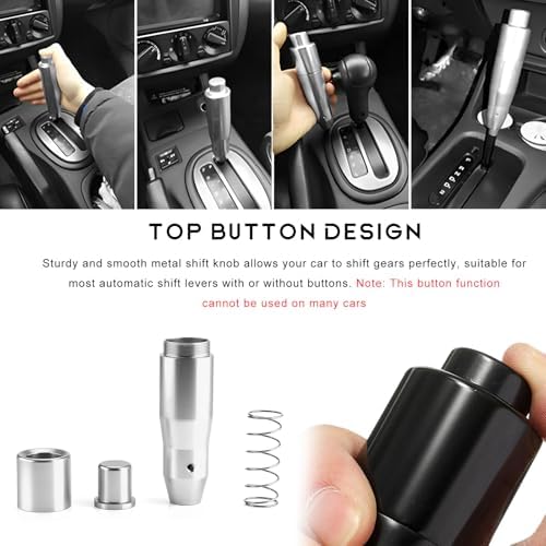Automatic Shift Knob with Push Button, 5.7" Weighted Shifter Lever Handle Car - Image 6