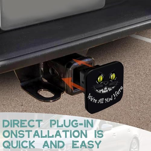 Trailer Hitch Cover, We're All Mad Here Evil Cat - Image 6