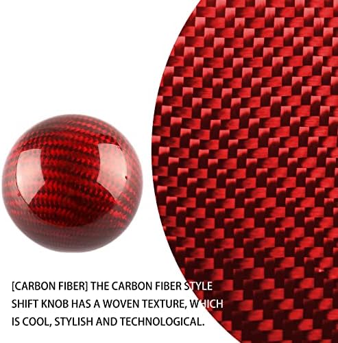 Round Ball Shift Knob 5 6 Speed Carbon Fiber Gear Shifter Knob - Image 5