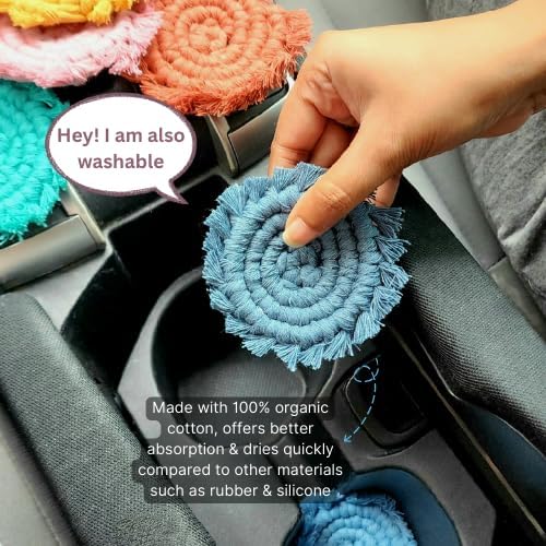 Cotton Car Coasters for Cup Holders, Drink Coaster Holder, Cute cupholder - Image 3
