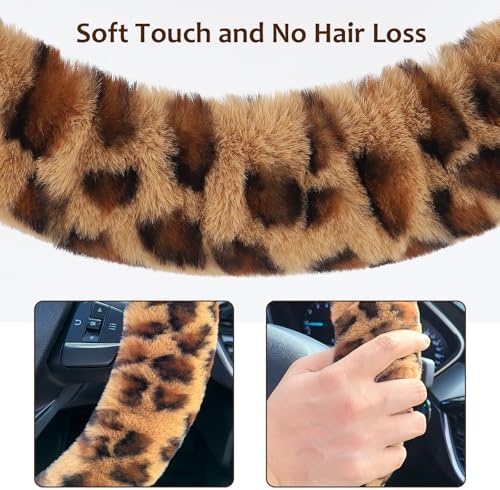 Accmor Fuzzy Car Steering Wheel Cover, Universal Fit Fur Auto Wheel Cover & - Image 4