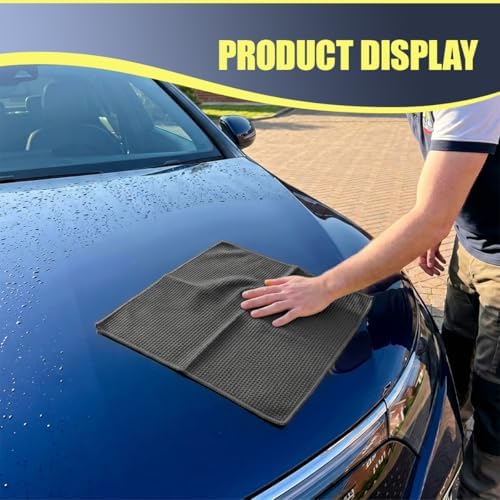 3PCS Microfiber Car Towels, 15x15 Inch, Highly Absorbent Waffle Weave Drying - Image 6