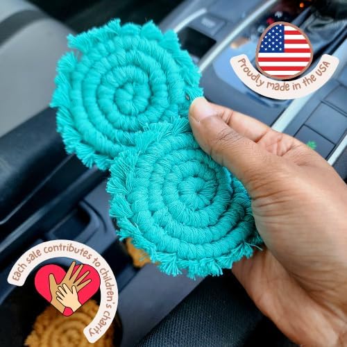 Cotton Car Coasters for Cup Holders, Drink Coaster Holder, Cute cupholder - Image 2