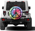 Peace Sign Tie Dye Pattern Spare Tire Cover by Foruidea