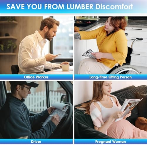 Lumbar Pillow for Chair and Car, Back Support for Office, Memory Foam Cushion - Image 5