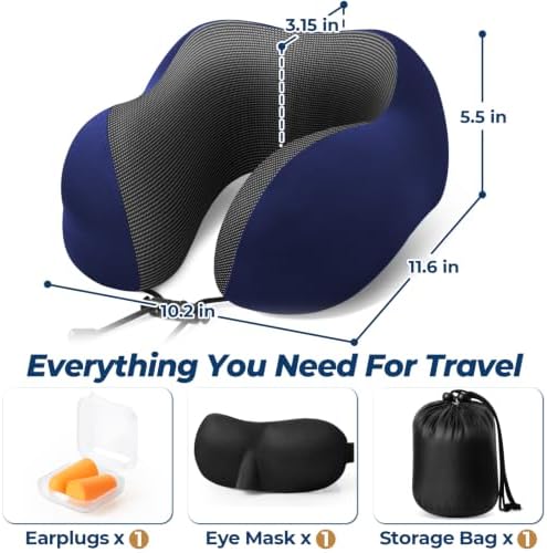 ExploreBliss Travel Pillow, Memory Foam Neck Pillow Airplane - Image 2