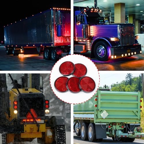 10 Pack Red Self Adhesive Round Reflectors, E9 Approval - Image 5