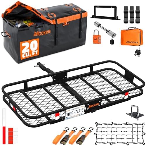 Mockins 500 Lb Capacity Steel Trailer Hitch Cargo Carrier by Mockins