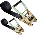 2 Pack 2 Inch Endless Ratchet Strap Heavy Duty 20ft Tie Down Straps Ratchet by LISHINE