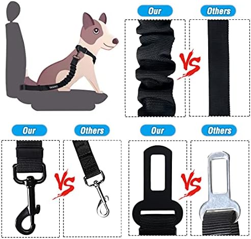 COOYOO Dog Seat Belt, 3 Piece Set Retractable Dog Car Harness Adjustable - Image 4