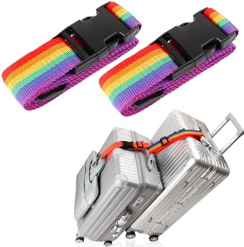 Luggage Straps Travel Belt Multiple Suitcases Connector, 2 Pack Multicolor by Ajmyonsp