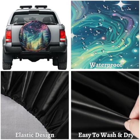 Forest Galaxy Rainbow Spare Tire Cover Waterproof Dust-Proof Spare Wheel Covers - Image 4