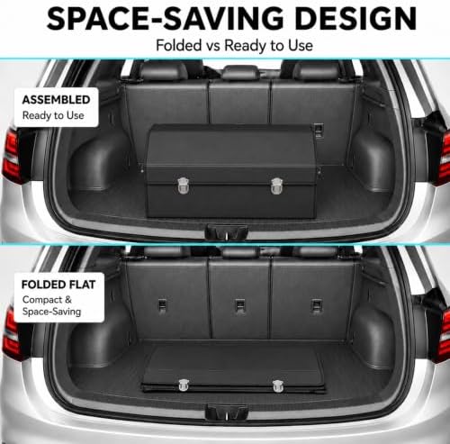 Car Trunk Organizer with Lid, Foldable Faux Leather Storage Box - Image 3