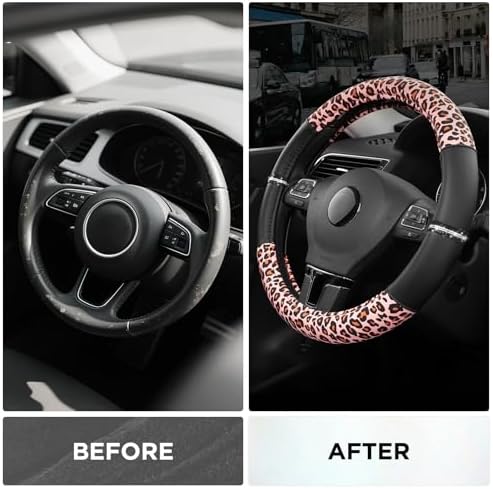 Road Comforts Leopard Steering Wheel Cover - Image 3
