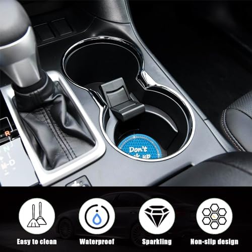 Ziciner 4 Pack Bling Car Cup Holder Coaster, 2.75 Inch Anti-Slip Auto Insert - Image 3