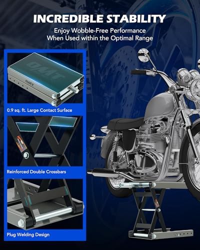 OMT Motorcycle Lift, 1100lb Scissor Jack Stand - Image 3