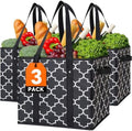 WISELIFE Reusable Grocery Bags 3-Pack Foldable Washable Large Storage Bins by WiseLife