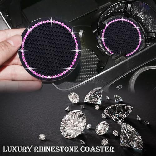 4PCS Bling Cup Holder Coaster, 2.75 Inch Auto Car Cup Holder Insert Coasters - Image 6