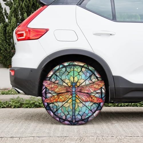 Spare Tire Cover for RV Trailer, Glass Dragonfly Pattern Tire Covers Universal - Image 6