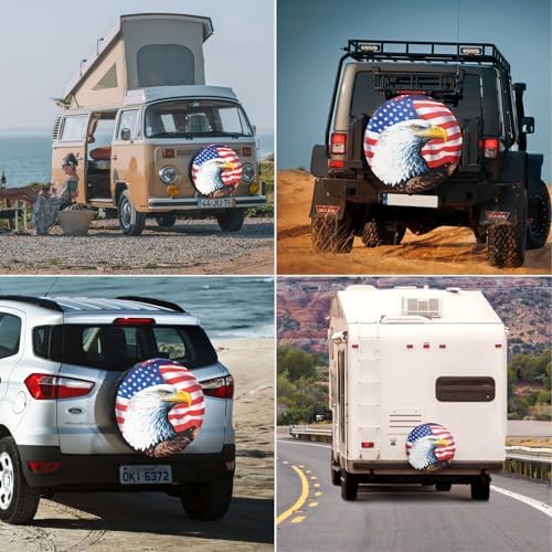 Spare Tire Cover American Eagle Flag Polyester Universal Waterproof Corrosion - Image 6