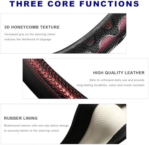 D-Shaped Steering Wheel Cover, Leather Car Wheel Protector - Image 5