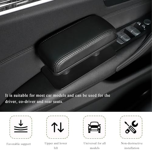 Car Armrest Pad, Adjustable Height Left Elbow Support Anti-Fatigue Car Door Arm - Image 6