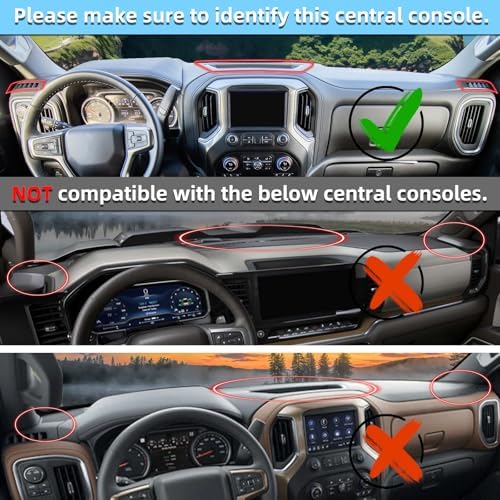 SKYLOTEC Dash Cover Mat for 2019-2025 Chevy Silverado 2019-2023 GMC Sierra - Image 2