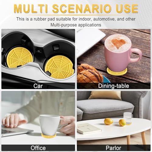 Alpmosn 4PCS Spider Web Car Cup Holders, Halloween Non-Slip Silicone Insert - Image 6