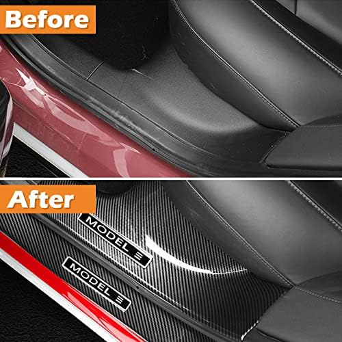 Door Sill Protector for Tesla Model 3, 4 Pieces Door Entry Protectors Strips - Image 4