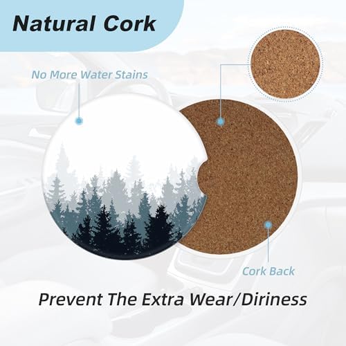 Forest Car Coasters for Cup Holders, 2 Pack Car Cup Holder Coasters for Car - Image 4