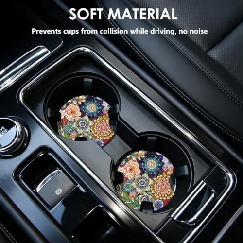 2 Pack Car Coasters，2.75-inch Neoprene Non-Slip Cup Holder Coasters - Image 2