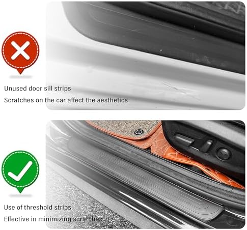 4PCS Car Door Sill Protector, Anti-Scratch & Waterproof Car Door Sills Scratch - Image 3