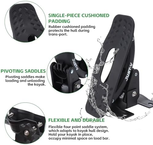 Just-V Steel Kayak Saddle Roof Racks Universal Car Roof Rack - Image 4