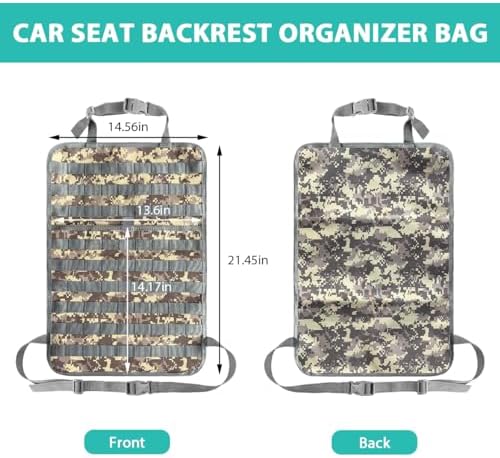 Car Seat Back Organizer, Tactical MOLLE Sag Proof Vehicle Panel Backseat Cover - Image 2